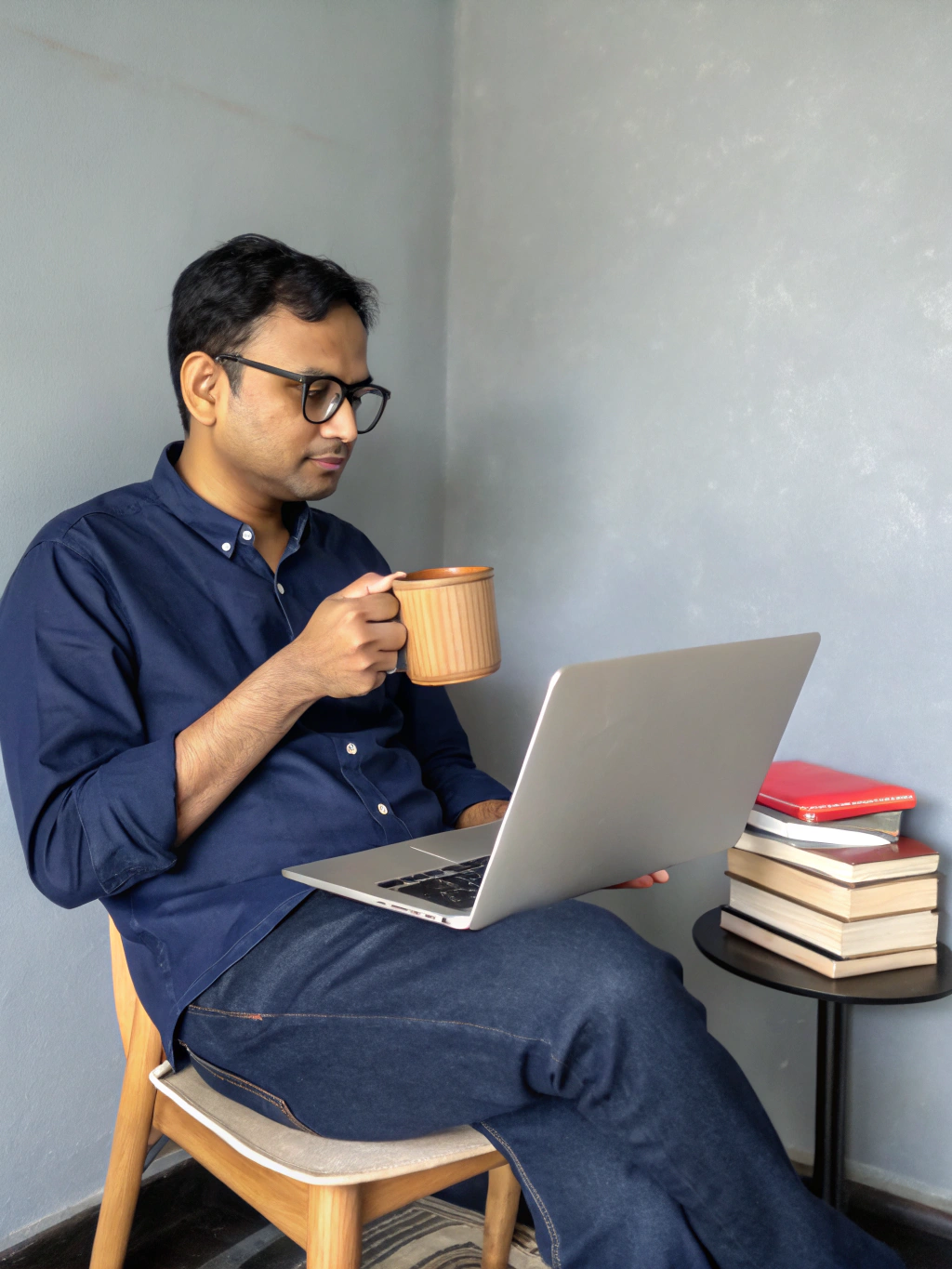 Professional Indian millennial reviewing a clean financial portfolio on a modern digital interface